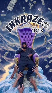 the cover of inkraze 1013 with a man sitting on a throne